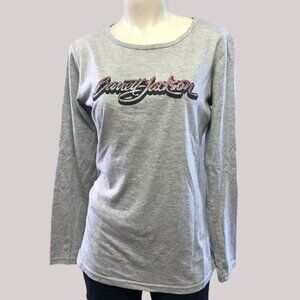 𝅺Barrett Jackson Long Sleeve Rhinestone Top Large